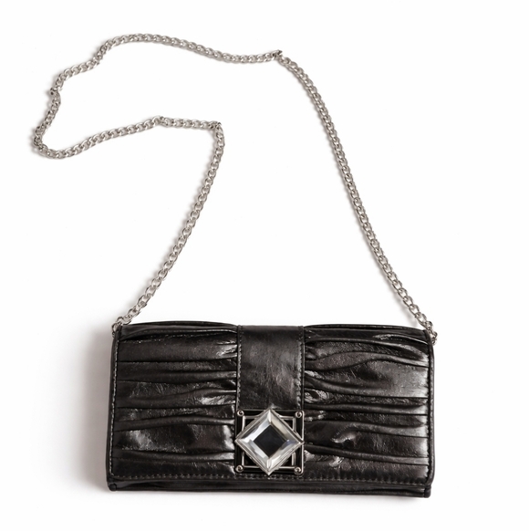 Michael Kors Metallic Ruched Leather Clutch Wallet w/ Jewel Clasp - Picture 14 of 15